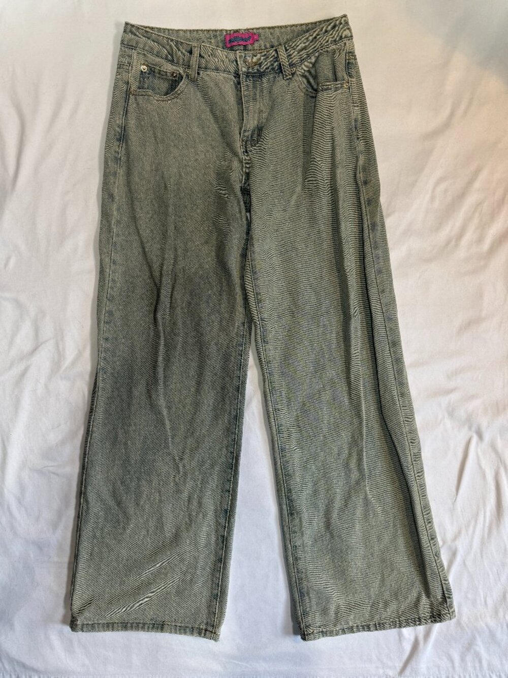 Edikted Magda Acid Wash Low Rise Baggy Jeans Sz Sm